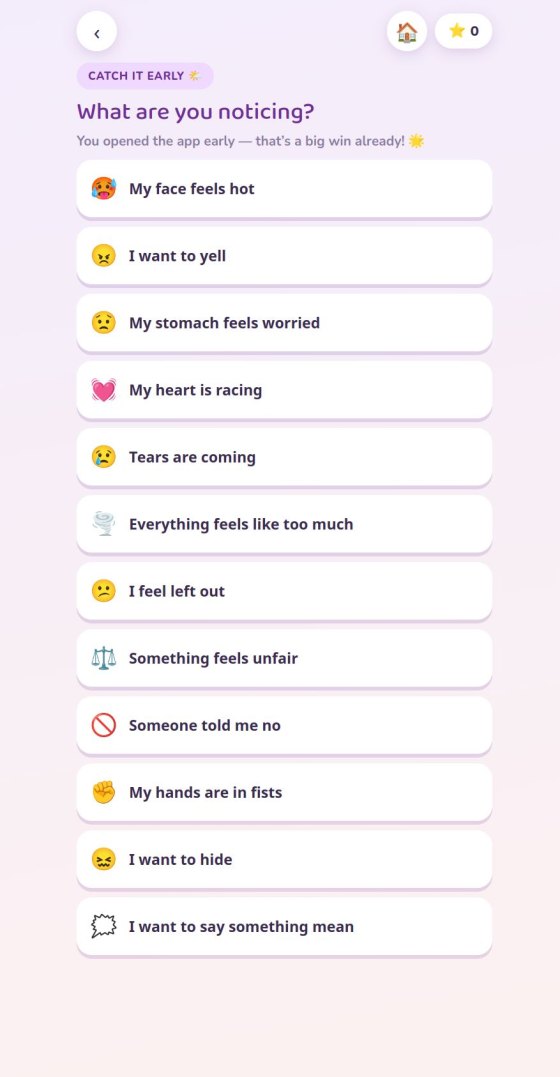 Brave Battle: "What are you noticing?" - a child picks the body signs they feel
